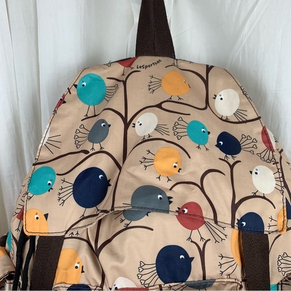 LESPORTSAC Bird Print Voyager Backpack Excellent Condition - Picture 5 of 15
